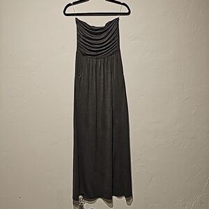 Heather Gray Strapless Maxi Dress